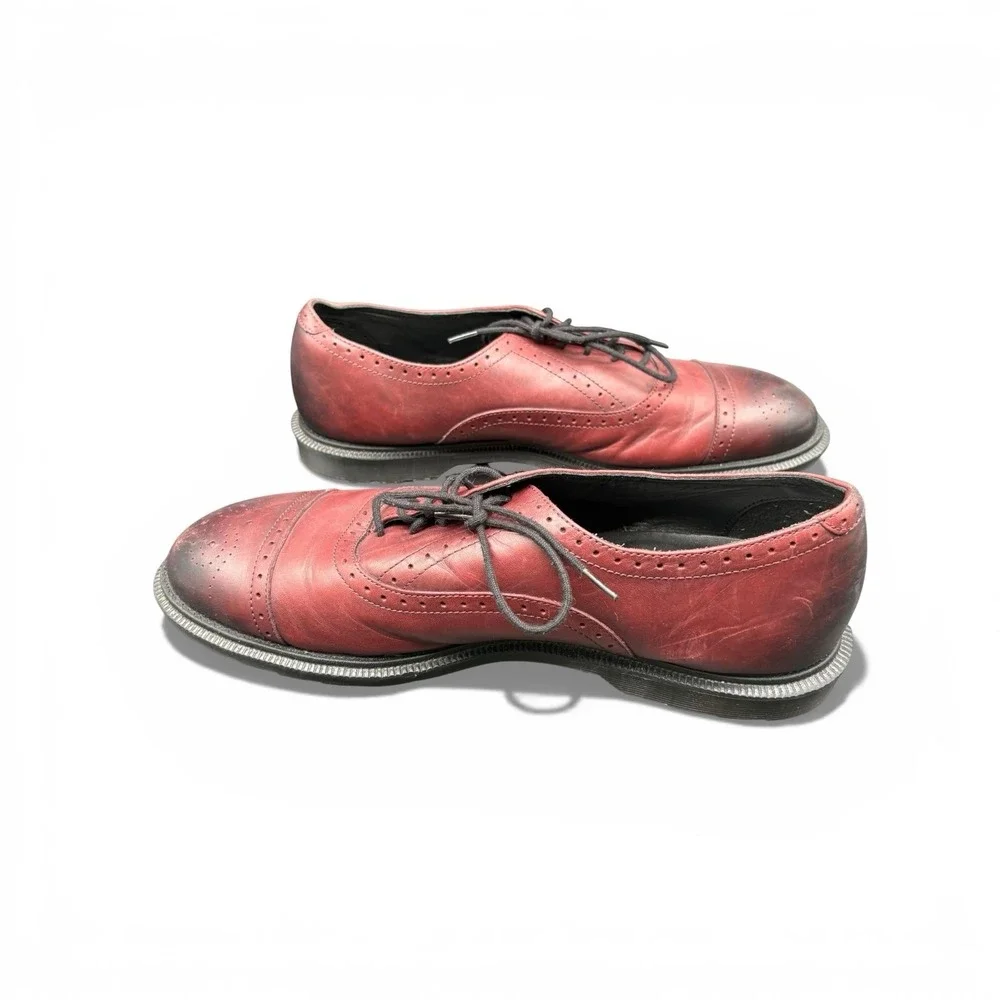Dr. Martens Oxford Shoes Mens 11 Burgundy Excellent Brogue Cap Toe Lace Up